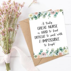 Arezzaa Card For Nurse - Nurse Leaving Card - A Truly Great Nurse Is Hard To Find - Farewell Card - Appreciation Card - Retirement Card - Personalised, 5 x 7 inches