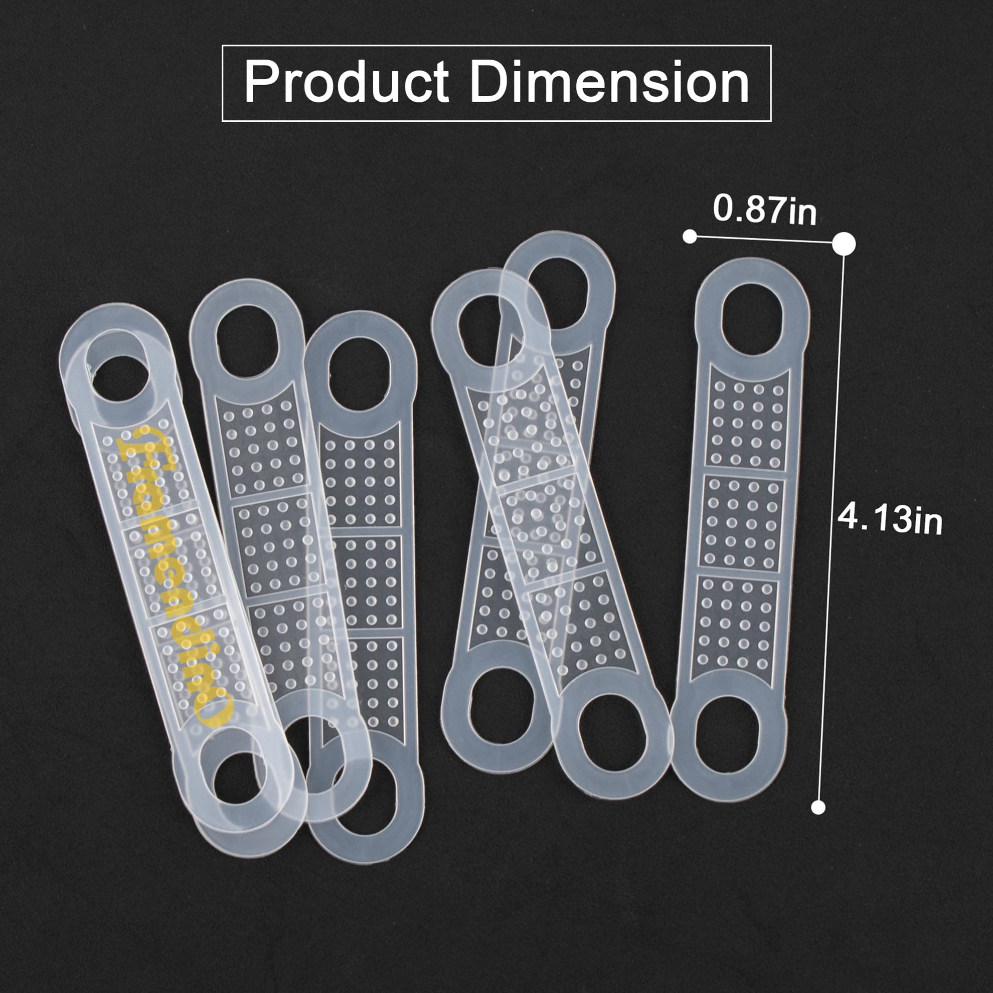 Framendino, 100 Pack Clear Non-Slip Rubber Clothes Hanger Grips Clothing Hanger Strips Clothes Hanging Accessories