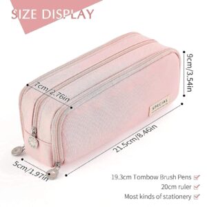 CICIMELON 2 Pencil Case Large Capacity Pen Pouch 3 Compartment Pen Bag for School Teen Girl Boy Men Women