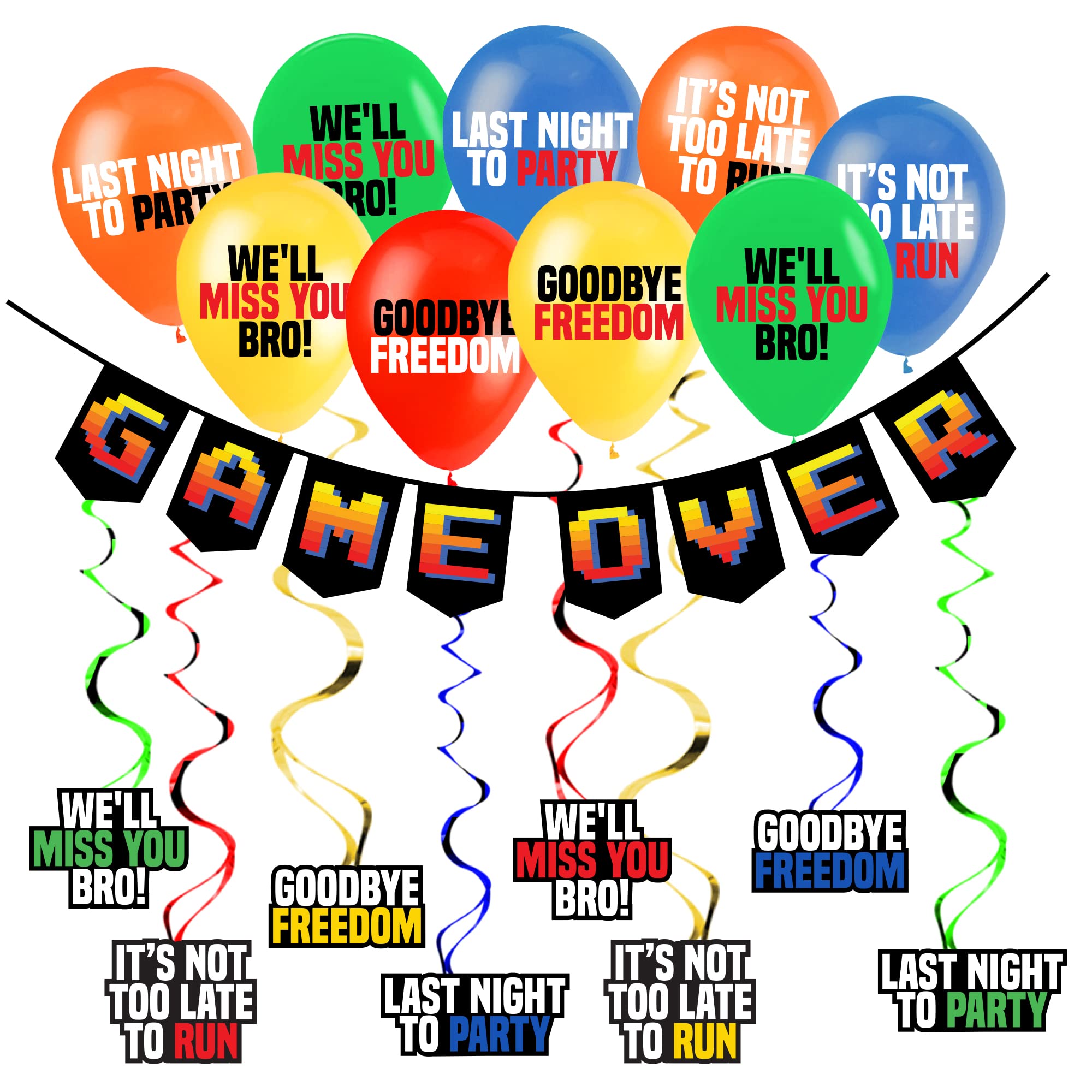 Hilarious Bachelor Party Decorations Pack – “Game Over” Bachelor Party Supplies, Ideas, Favors, and Gifts