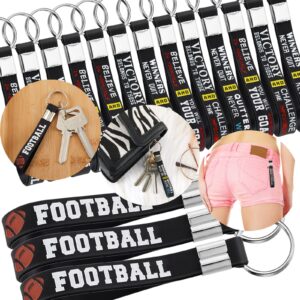 Junkin 24 Pieces Football Party Favors Football Silicone Keychains Gift Football Game Accessories Football Party Supplies