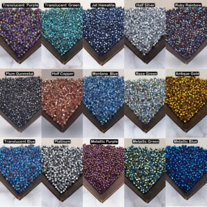 INSPIRELLE Approx 2400pcs 4mm Electroplated Multicolor Bicone Beads for Jewelry Bracelet Making Bulk Faceted Crystal Glass Briolette Beads