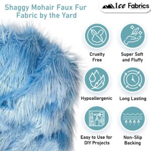 Ice Fabrics Faux Fur Fabric by The Yard - 60 Inches Wide Super Soft and Fluffy Shaggy Mohair Fur Fabric for Costumes, Apparel, Rugs, Pillows, Decorations and More - Light Brown - Half Yard