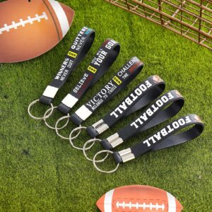 Junkin 24 Pieces Football Party Favors Football Silicone Keychains Gift Football Game Accessories Football Party Supplies