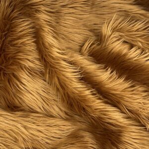 Ice Fabrics Faux Fur Fabric by The Yard - 60 Inches Wide Super Soft and Fluffy Shaggy Mohair Fur Fabric for Costumes, Apparel, Rugs, Pillows, Decorations and More - Light Brown - Half Yard