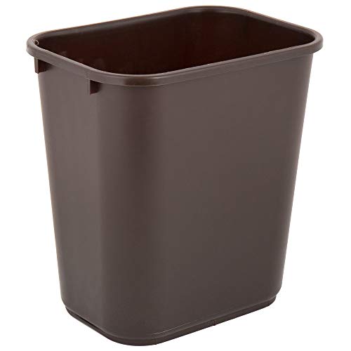 PRO&Family 28 Qt. / 7 Gallon / 26 Liters Brown Rectangular Wastebasket. Trash Bin Kitchen Trash Can Recycling Bins Plastic Bin Garbage Can.