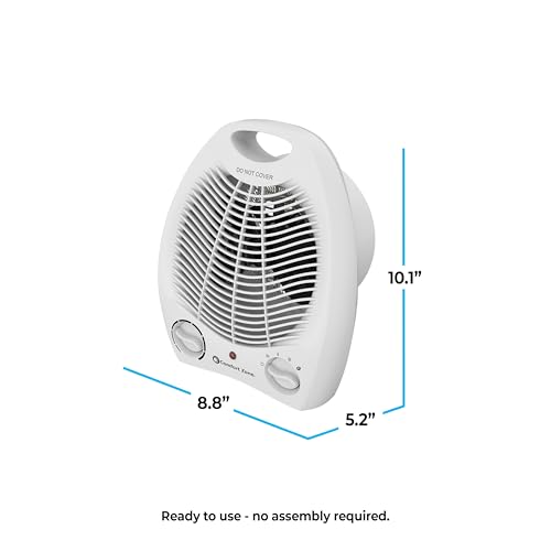 Comfort Zone Electric Fan-Forced Portable Space Heater with Adjustable Thermostat, Overheat Sensor, Tip-Over Switch, & Heat Resistant Housing, Ideal for Home, Bedroom, & Office, 1,500W, CZ40E