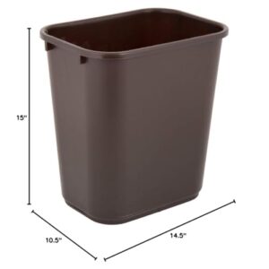 PRO&Family 28 Qt. / 7 Gallon / 26 Liters Brown Rectangular Wastebasket. Trash Bin Kitchen Trash Can Recycling Bins Plastic Bin Garbage Can.