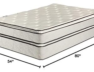 Treaton, 12-Inch Medium Plush Double Sided Pillowtop Innerspring Mattress and 8" Wood Box Spring for Mattress, Full XL