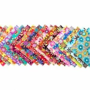 102 Piece Crazy Daisy pre Cut Charm Pack 5" Squares 100% Cotton Fabric Quilt - by Diu Dang