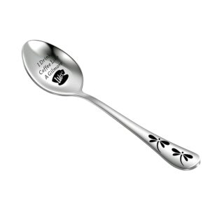 fans gift i drink coffee like a girl mother daughter gift engraved coffee spoon gift stainless steel (gilmoregirl spoon)