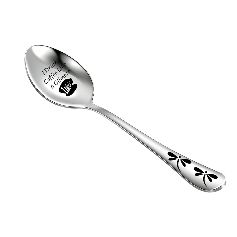 Fans Gift I Drink Coffee Like A Girl Mother Daughter Gift Engraved Coffee Spoon Gift Stainless Steel (GIlmoregirl spoon)