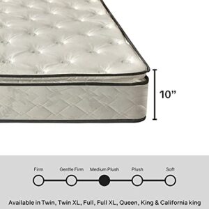 Nutan, 10-Inch medium plush Pillowtop Innerspring Mattress, Full XL