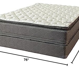 Nutan, 12-Inch Double Sided Foam Encased Double Pillow Top Medium Plush with Exceptional Back Support Mattress & 8" Wood Box Spring Set, King