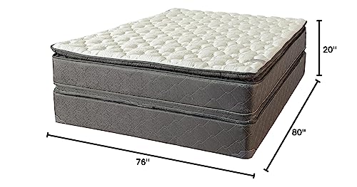 Nutan, 12-Inch Double Sided Foam Encased Double Pillow Top Medium Plush with Exceptional Back Support Mattress & 8" Wood Box Spring Set, King