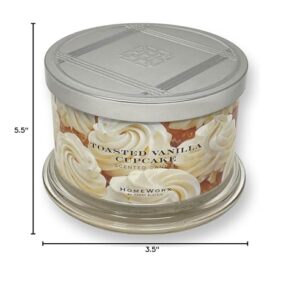 HomeWorx by Harry Slatkin 4 Wick Candle, 18 oz, Toasted Vanilla Cupcake Candle