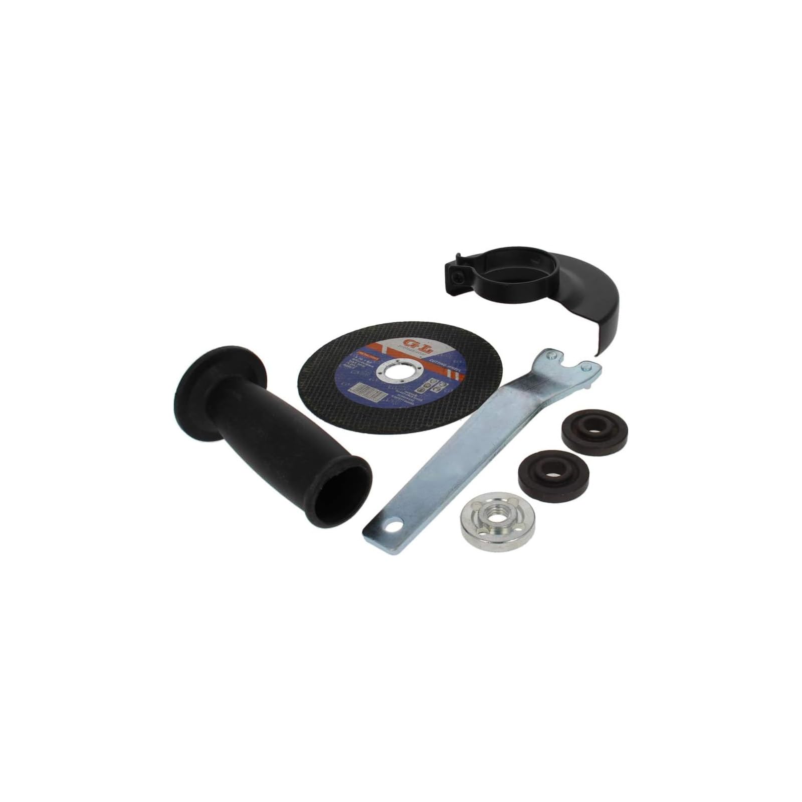 Auniwaig Angle Grinder Accessories Angle Grinder Parts Set, Including Black Metal Guard Protector Cover, Angle Wrench Grinder Flange Lock Nut, Angle Grinder Handle, Sanding Disc