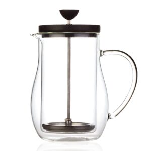 double layer glass french press coffee maker, coffee pot for coffee or tea, stainless steel coffee press with 3 stage filter, heat resistant,portable, dishwasher safe (size : 350ml)