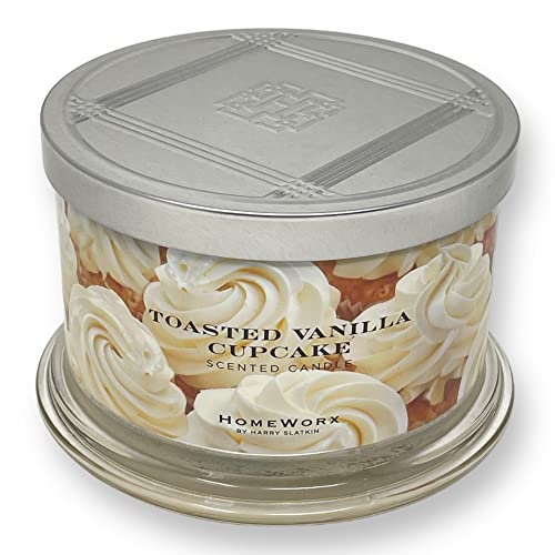 HomeWorx by Harry Slatkin 4 Wick Candle, 18 oz, Toasted Vanilla Cupcake Candle