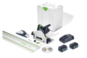 festool 577664 cordless track saw tsc 55 2x18v 5.0 ah kebi-f-plus and 55-inch guide rail