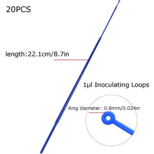 MEETOOT 20pcs 1ul Sampling Rod Disposable Inoculating Loop Individually Aseptic Package