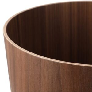 BISOZER Wood Trash Can, Round Stackable Wastebasket, Natural Wood Garbage Recycling Bin for Bathrooms, Powder Rooms, Kitchens, Home Offices (A-Dark Wood)