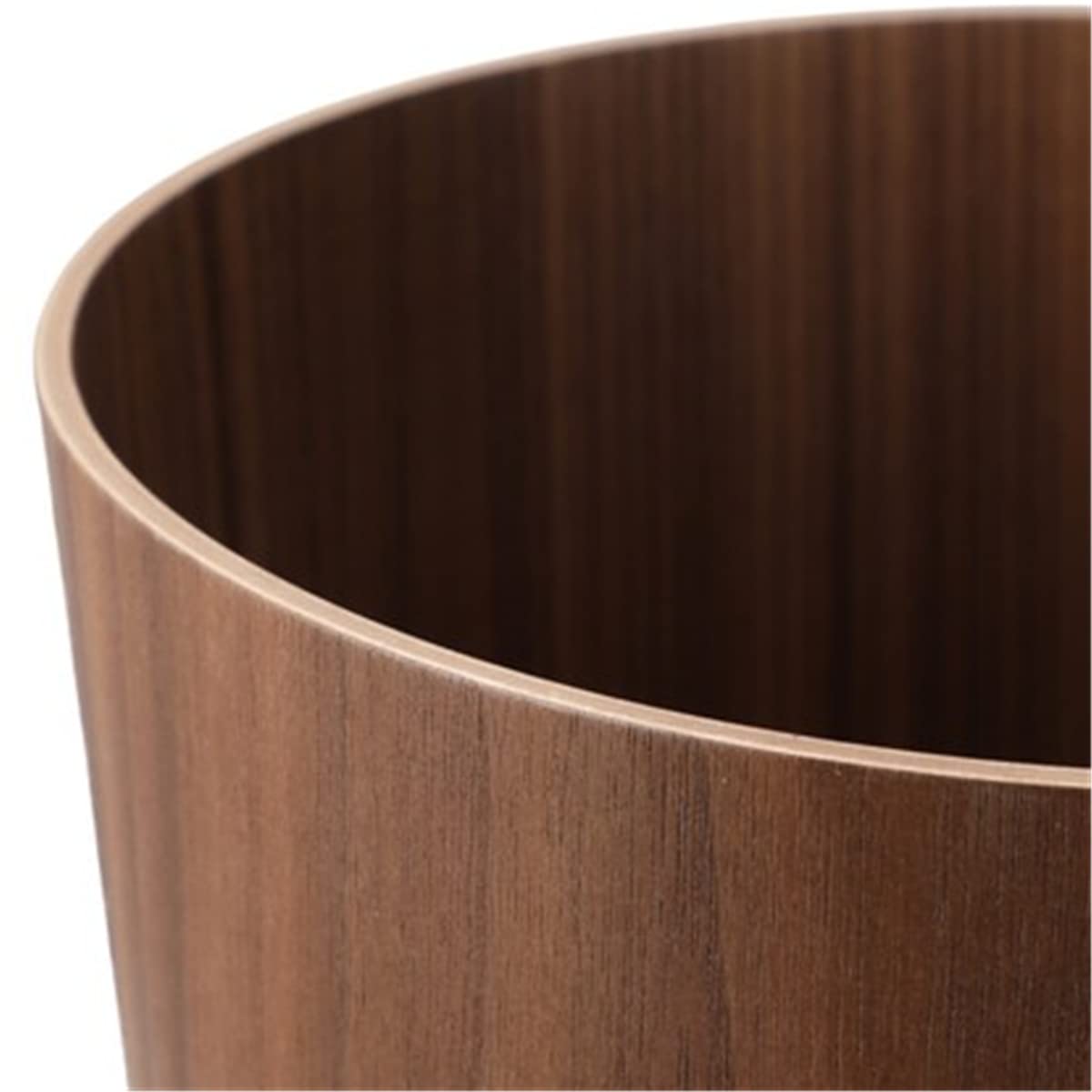 BISOZER Wood Trash Can, Round Stackable Wastebasket, Natural Wood Garbage Recycling Bin for Bathrooms, Powder Rooms, Kitchens, Home Offices (A-Dark Wood)