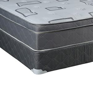 Nutan, 11" Medium Plush Hybrid Euro Top Foam Encased Innerspring Mattress and 4" Wood Box Spring for Mattress, Full XL