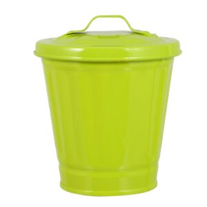 iplusmile trash can with lid, wastebasket trash container metal utility pail desktop table garbage waste paper trash can for classroom green