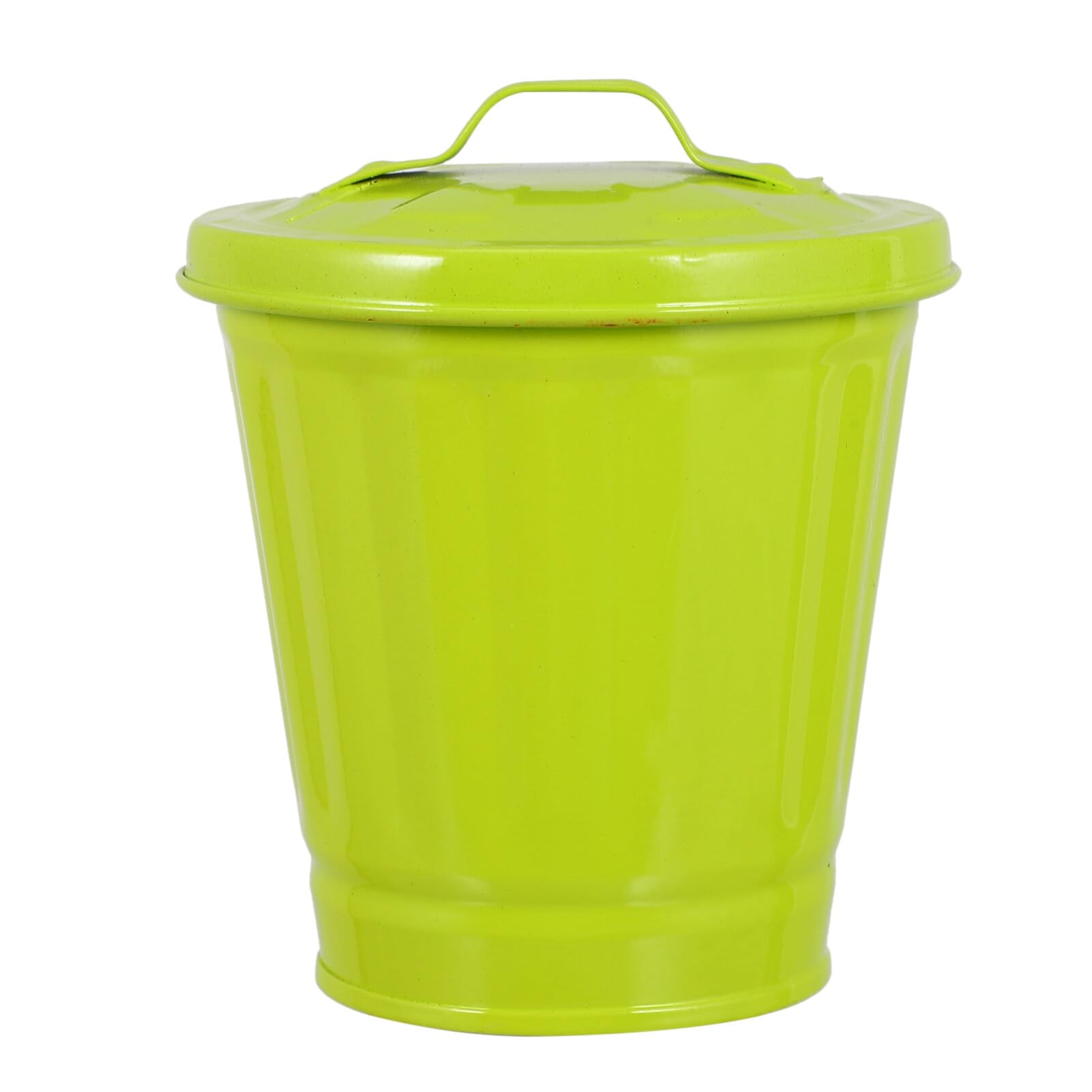 iplusmile Trash Can with Lid, Wastebasket Trash Container Metal Utility Pail Desktop Table Garbage Waste Paper Trash Can for Classroom Green