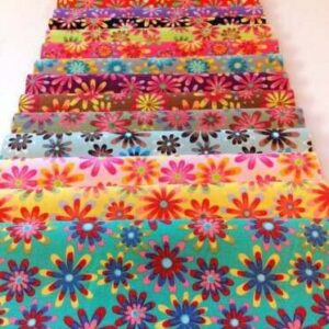 102 Piece Crazy Daisy pre Cut Charm Pack 5" Squares 100% Cotton Fabric Quilt - by Diu Dang