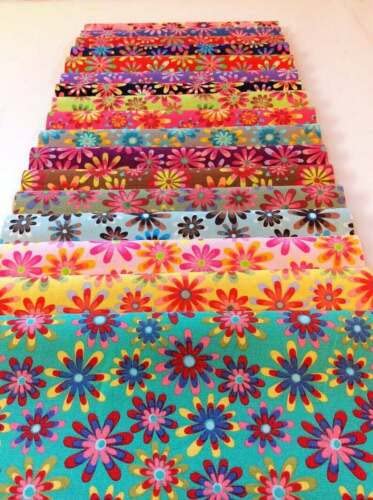 102 Piece Crazy Daisy pre Cut Charm Pack 5" Squares 100% Cotton Fabric Quilt - by Diu Dang