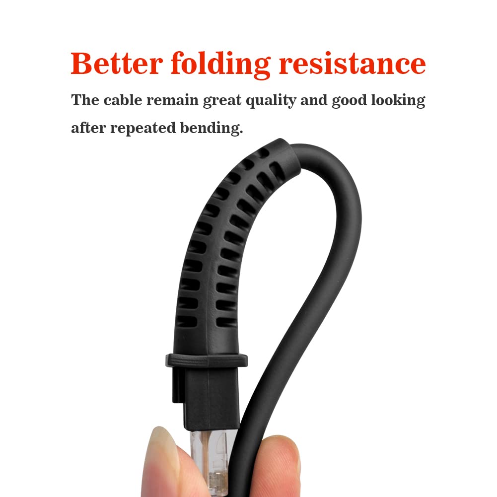 VOTTAN USB Cable Coiled 3 Meter, Type A USB to RJ45 Barcode Scanner Cable for Datalogic GD/GM/QD/QM Series GD4330 GD4430 (3M / 9FT Coiled USB Port)