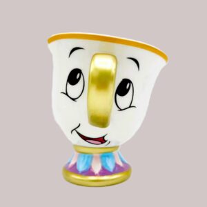 Beauty & The Beast Cartoon Chip Tea Cup 3D Sculpted Ceramic Coffee Mug, 8 Ounces, Officially Licensed, Princess Collectible Novelty Gift