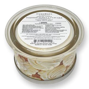 HomeWorx by Harry Slatkin 4 Wick Candle, 18 oz, Toasted Vanilla Cupcake Candle