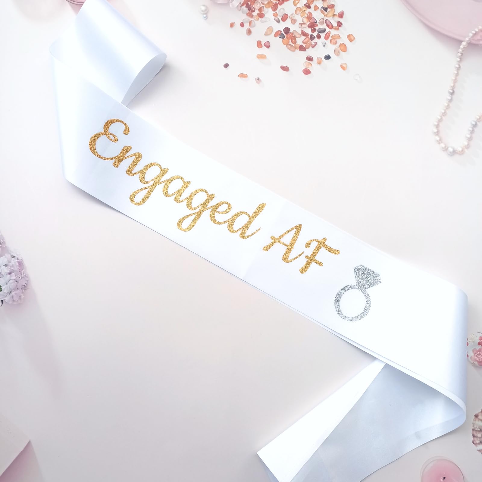 Magnusson's Garden Engaged AF Sash, I Said Yes Couple Wedding Party, Bridal Shower, Bachelor, Bachelorette, Engagement Party Accessory, Engagement Gift for Women, Bride, Groom-to-Be, Future Mr and Mrs