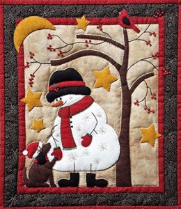 wall quilt kit by rachel's of greenfield, frosty and friend wall quilt kit 13inchx15inch green