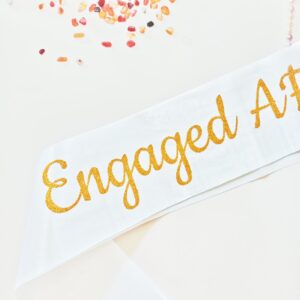 Magnusson's Garden Engaged AF Sash, I Said Yes Couple Wedding Party, Bridal Shower, Bachelor, Bachelorette, Engagement Party Accessory, Engagement Gift for Women, Bride, Groom-to-Be, Future Mr and Mrs