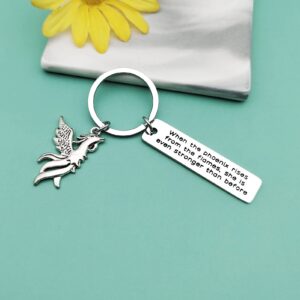 Inspirational Phoenix Keychain Gifts Encouragement Gifts Rising Phoenix Keyring Divorce Gift Recovery Gift Sobriety Jewelry Gift for Friends Stay Strong Gift Cancer Survivor Gift Birthday Gift