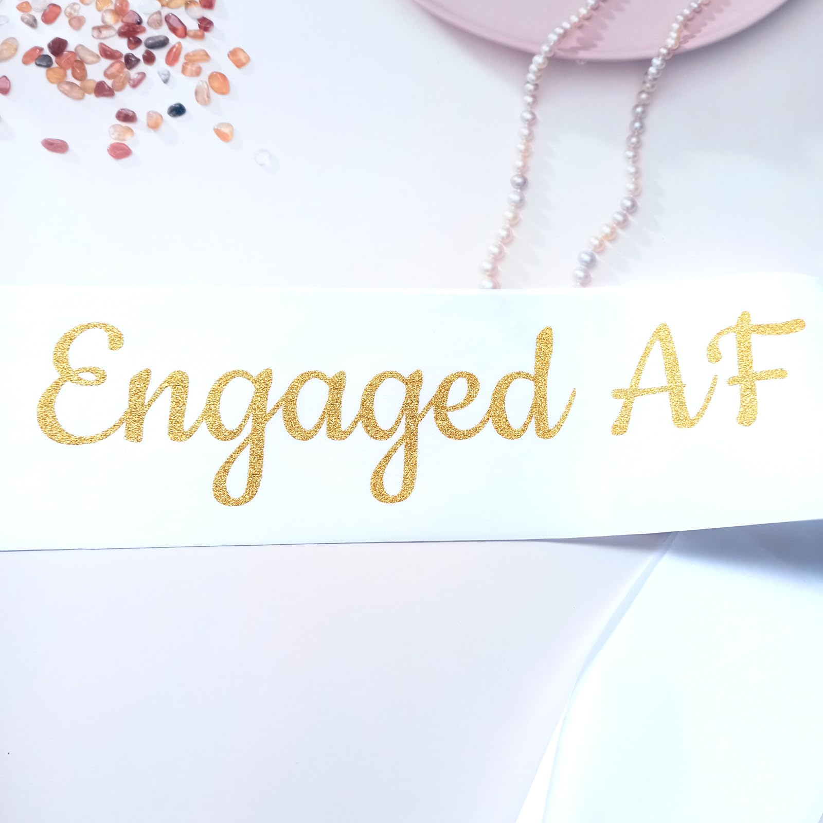 Magnusson's Garden Engaged AF Sash, I Said Yes Couple Wedding Party, Bridal Shower, Bachelor, Bachelorette, Engagement Party Accessory, Engagement Gift for Women, Bride, Groom-to-Be, Future Mr and Mrs