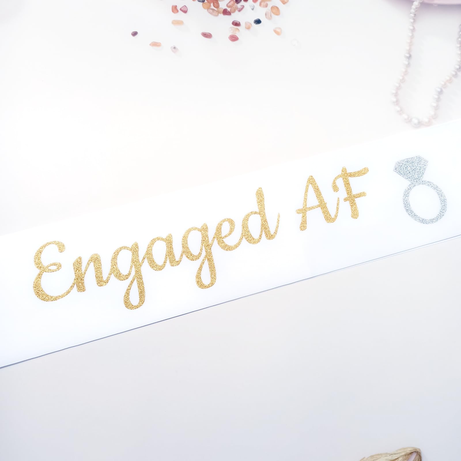 Magnusson's Garden Engaged AF Sash, I Said Yes Couple Wedding Party, Bridal Shower, Bachelor, Bachelorette, Engagement Party Accessory, Engagement Gift for Women, Bride, Groom-to-Be, Future Mr and Mrs