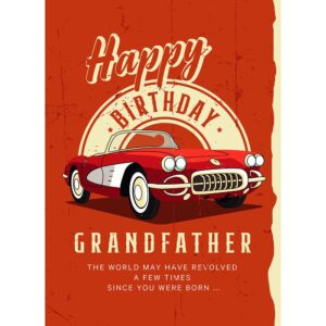 Prime Greetings Birthday Card For Grandpa (Grandfather), Made in America, Eco-Friendly, Thick Card Stock with Premium Envelope 5in x 7.75in, Packaged in Protective Mailer