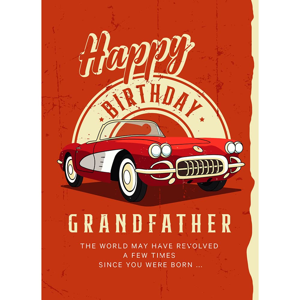 Prime Greetings Birthday Card For Grandpa (Grandfather), Made in America, Eco-Friendly, Thick Card Stock with Premium Envelope 5in x 7.75in, Packaged in Protective Mailer