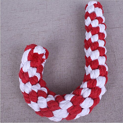 AOOF Christmas Pet Dog Chew Toy, Cotton Rope Ball, Puppy Dog Dental Care, Teeth Cleaning Training Tool (Color : S)