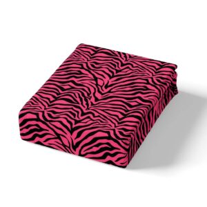 Girls Pink Black Fitted Sheet Zebra Stripes Bed Sheet Set Safari Animal Print Bedding Set for Boys Girls Kids Room Decor Zoo Animal Fur Print Lightweight Bed Cover Full Size 4Pcs Bedding Sheets