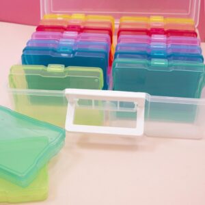 Craftelier - Portable Transparent Storage Box with 16 Mini Translucent Coloured Boxes for Scrapbooking and other Craft Supplies | Includes Snap Closure | Size Approx. 38,10 x 32,30 x 12,70 cm