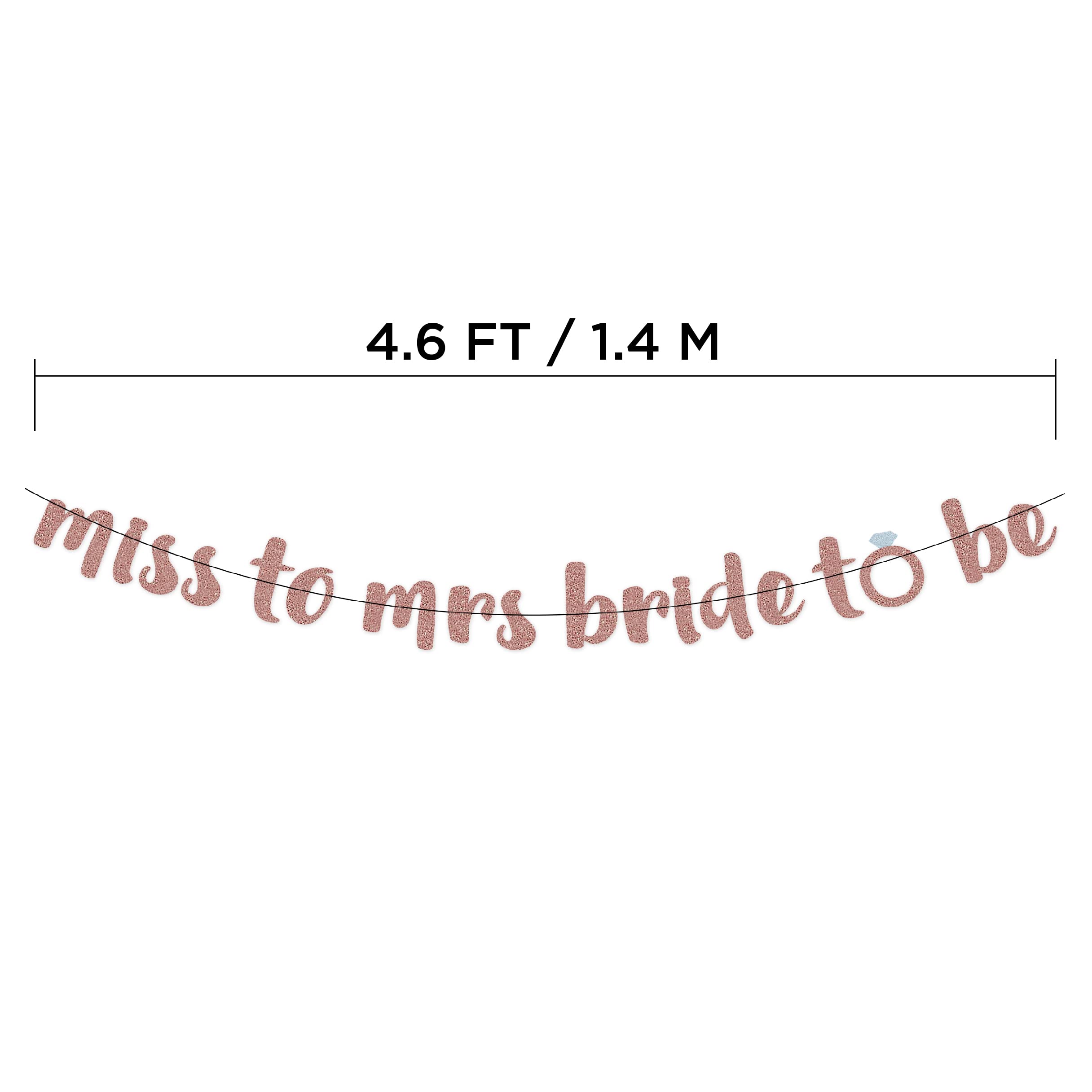 Glitter 2 Pack “Bride to be” and “Miss to Mrs” Bachelorette Party Favors - Bridal Shower Supplies - Wedding Shower Decorations