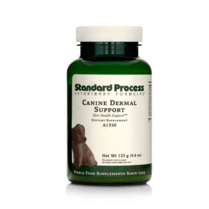 standard process canine dermal support - skin & adrenal gland support supplement - comprehensive skin health support supplement for dogs - daily immune & liver support powder - 125 g