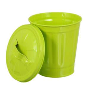 iplusmile Trash Can with Lid, Wastebasket Trash Container Metal Utility Pail Desktop Table Garbage Waste Paper Trash Can for Classroom Green