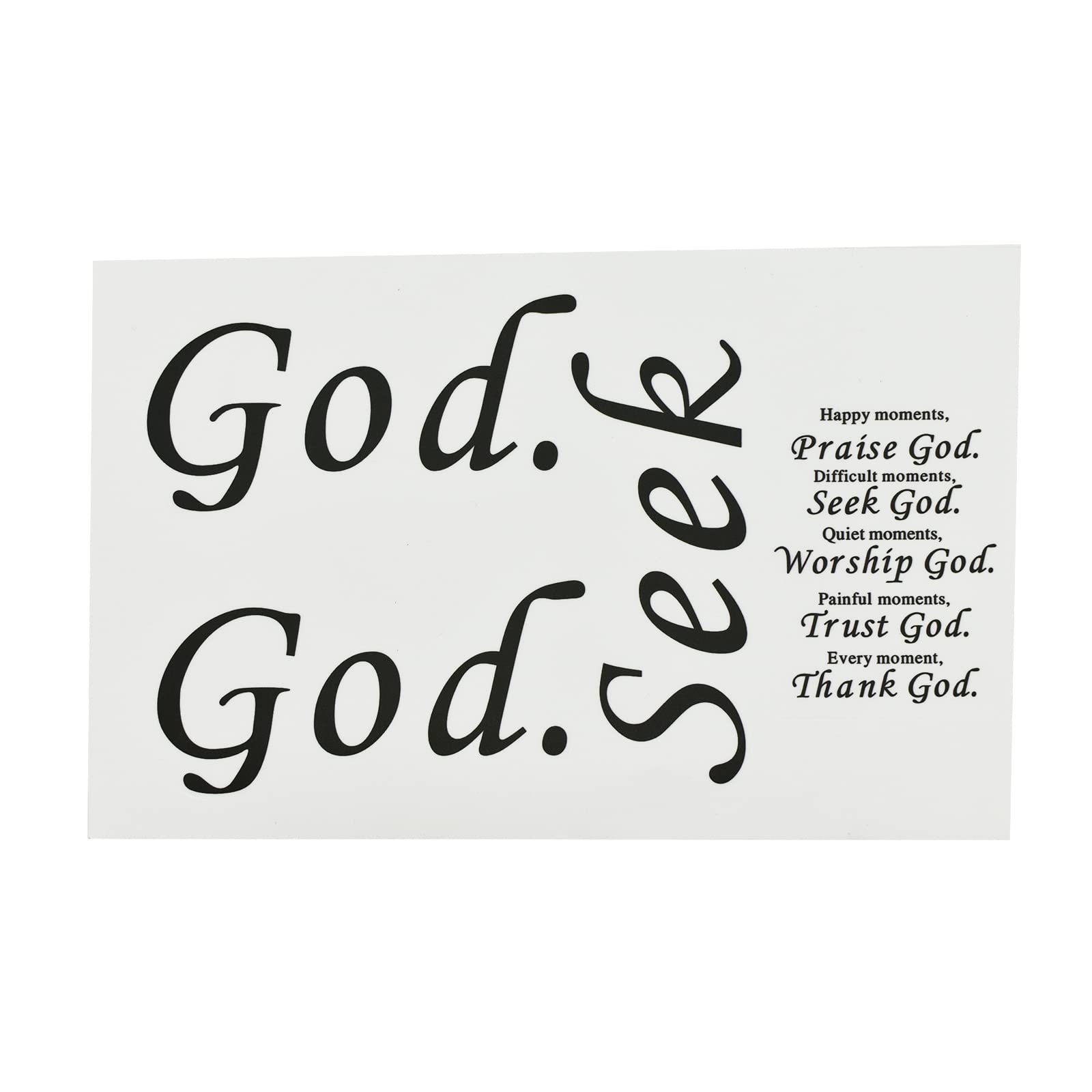 Maydahui Scripture Wall Stickers Bible Verse Wall Decals (17x23 Inch) Happy Moments Praise God Difficult Moments Seek God Stickers for Living Room Office Home Decor